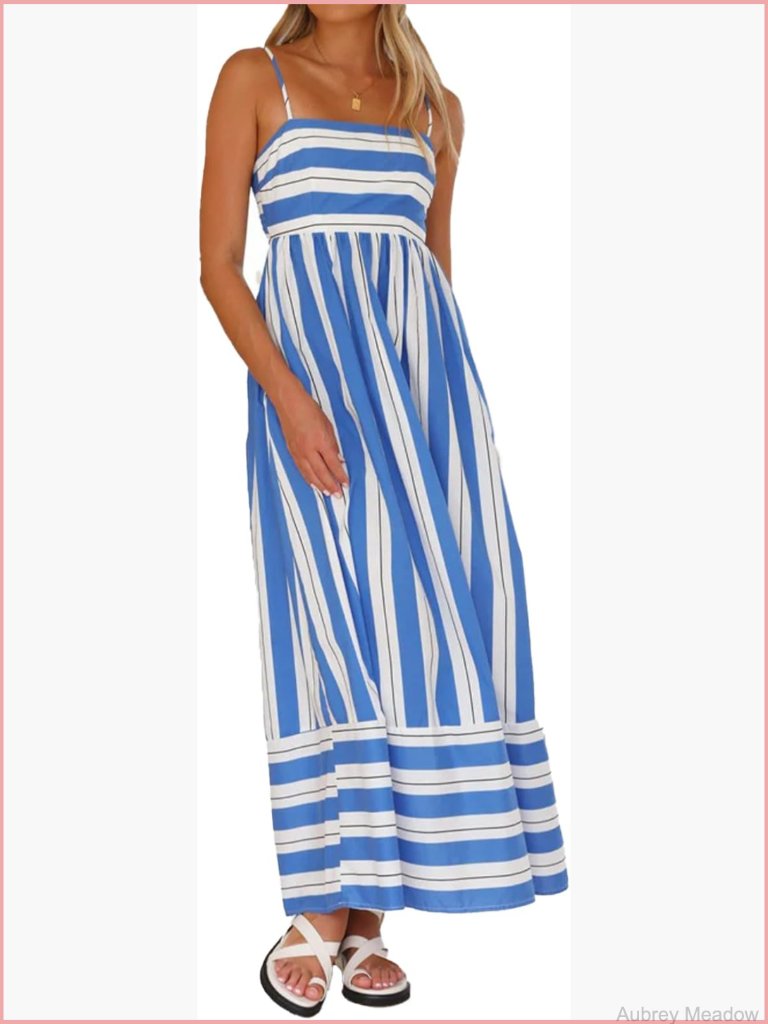 Sleeveless Smocked Maxi Dress With Cutout Back Flowy Boho